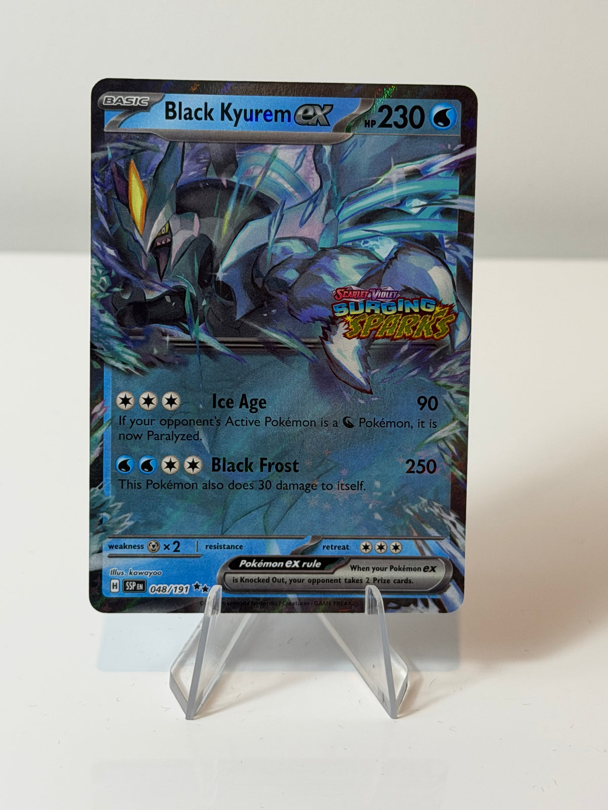 Surging Sparks- Black Kyurem Ex (Set Stamped)- 048/191