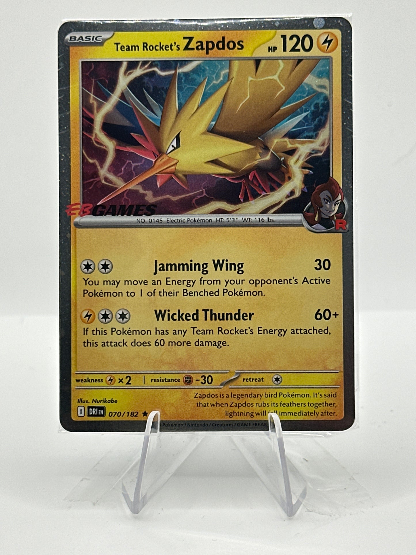 Destined Rivals - Team Rocket’s Zapdos (Stamped)- 070/182