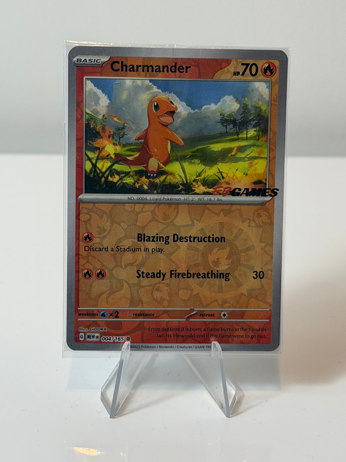 151 English- Charmander (SEALED EB Games Stamp) -004/165